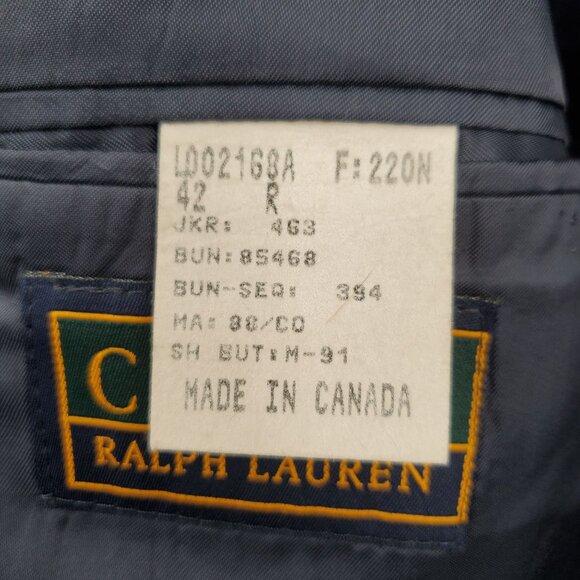 Ralph Lauren Chaps Long Sleeve 2 Button Blazer Jacket Men Size 42 Regular Vintag - Picture 5 of 12
